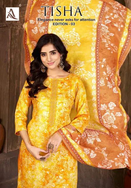 Tisha Edition Vol 3 By Alok Suit Zam Printed Dress Material Exporters In India